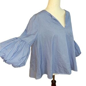 Petersyn Gingham Bell Sleeve Top
